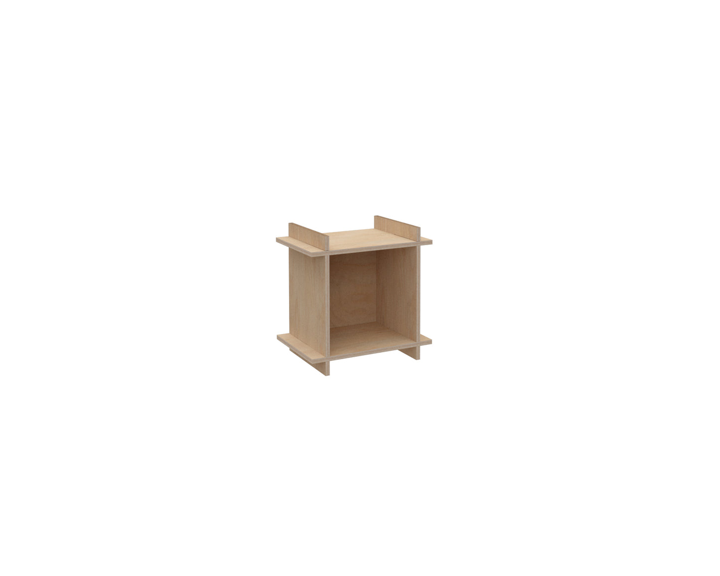 1x1 Modern Modular Bookshelf Unit Nightstand Cubic Shelf 33cm / 13" Kallax module, japandi style, custom design for vinyl records, books, music studio, home - 18x18x13” / 46x46x33cm