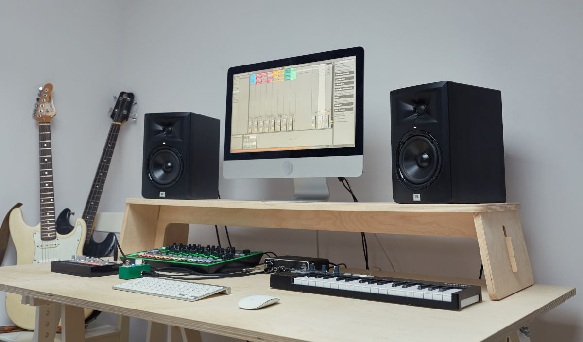 Custom Size Plywood Monitor Stand for Home & Music Studio - sizes 24-59" (60-150cm)