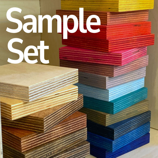 Plywood Finish Sample Wax Oil Set - choose colors and get physical set of 8 tiles before you order - sampler for furniture